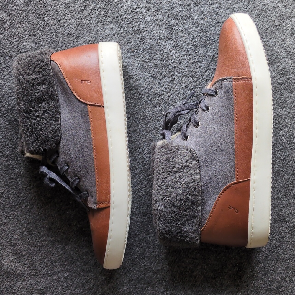 Jacadi Wool + Leather High-Top Sneakers